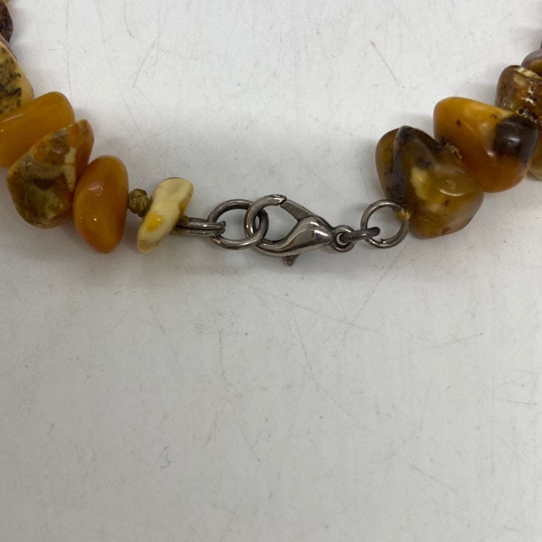 Amber Necklace Made of Cognac Oval Baltic Amber.